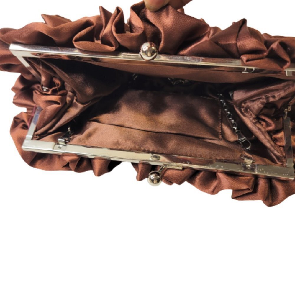 Brown Purse, Satin Evening Purse,Clutch Purse- NEW - Picture 3 of 8